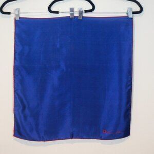 Anne Klein Navy Blue Red Trim‎ Silk Scarf - 21 Inch Square